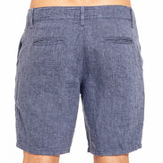 Linen Slim Fit Shorts - Navy Shorts Eight-X   