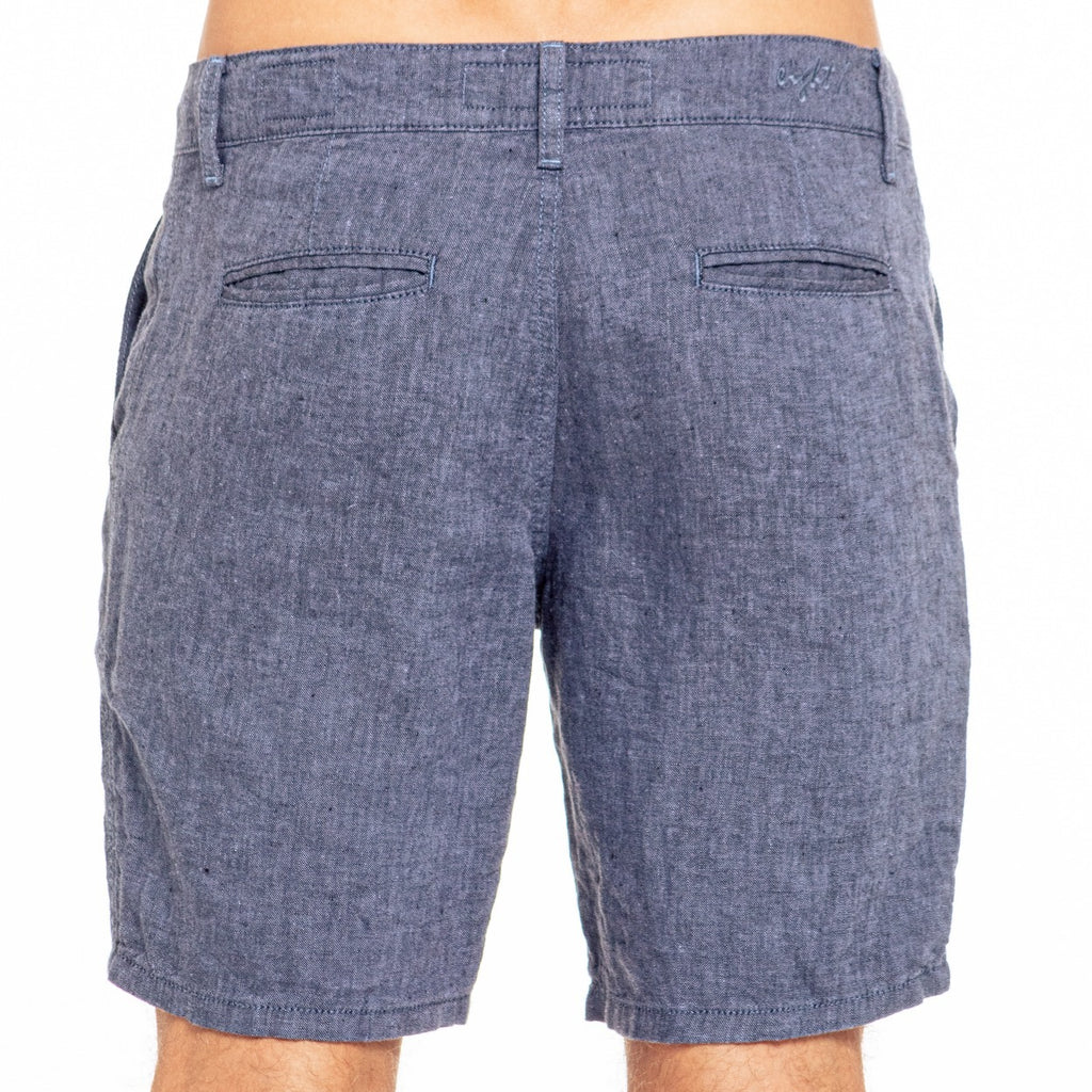 Linen Slim Fit Shorts - Navy Linen Shorts Eight-X   