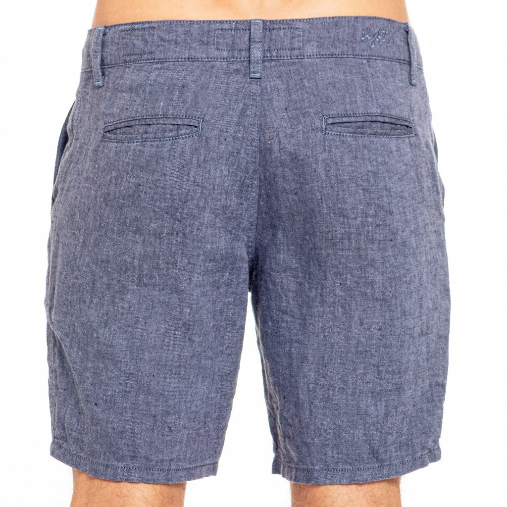 Linen Slim Fit Shorts - Navy Shorts Eight-X   