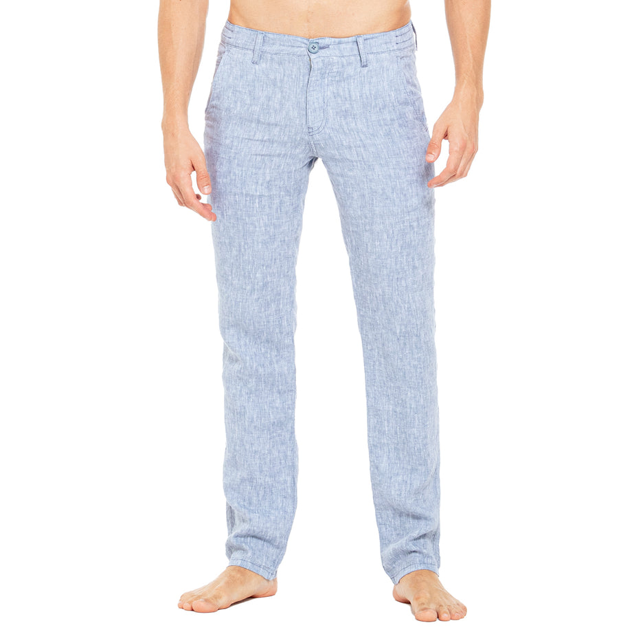 Linen Slim Fit Pants - BLUE BLUE / 29 Linen Slim Fit Pants - BLUE BLUE / 29