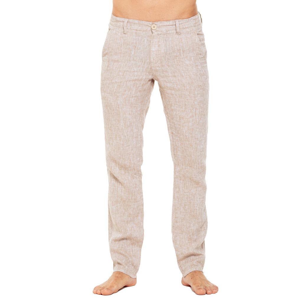 Linen Slim Fit Pants - Beige Pants Eight-X BEIGE 29 