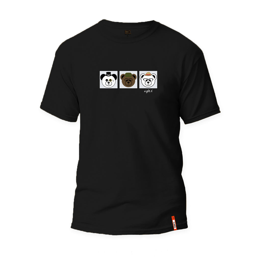 Three Bears Graphic T-Shirt - Black  Eight-X   
