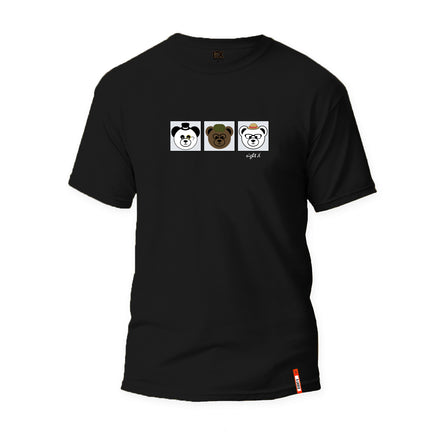 Three Bears Graphic T-Shirt - Black  Eight-X   