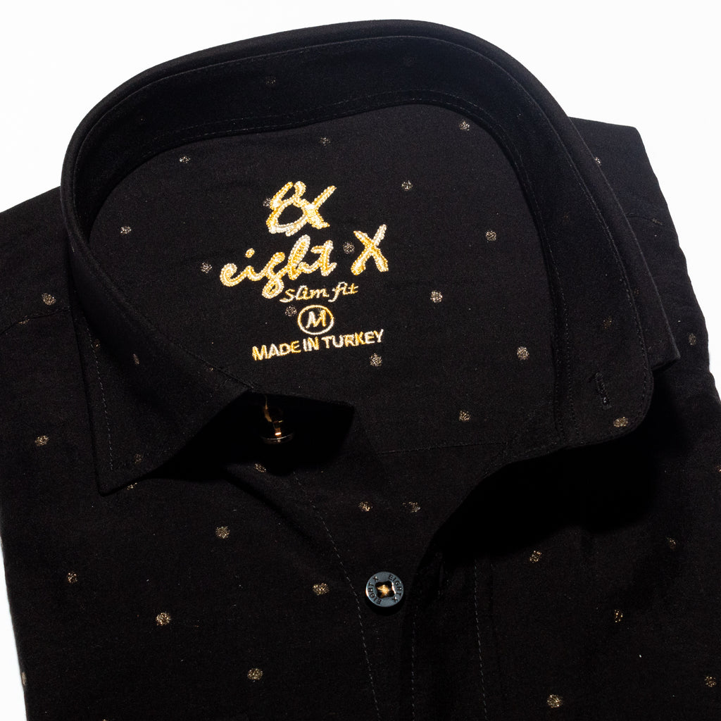 Gold Sparkle Button Down Shirt  Eight-X   