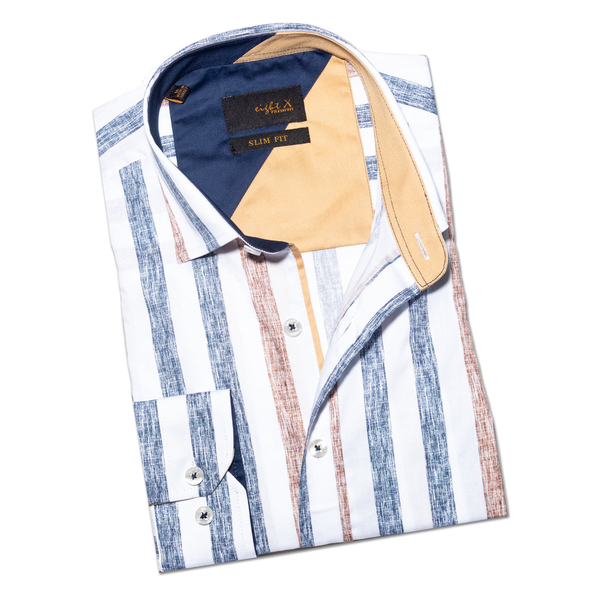 Cross Hatch Striped Button Down Shirt Button Down Shirts Eight-X