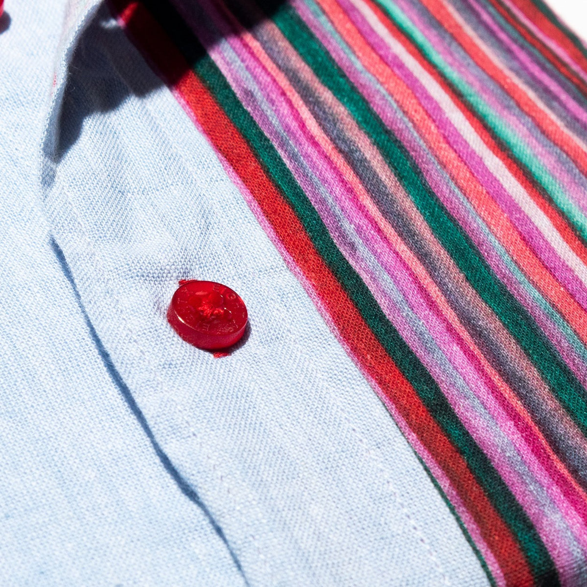 Sunset Stripe Embroidered Linen Shirt Button Down Shirts Eight-X
