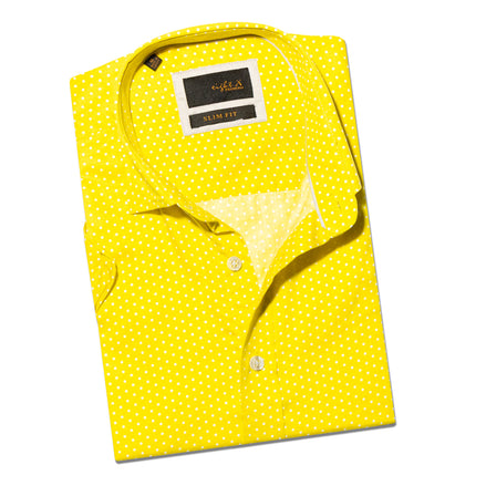 Lemon Polka Dot Short Sleeve Shirt Short Sleeve Eight-X