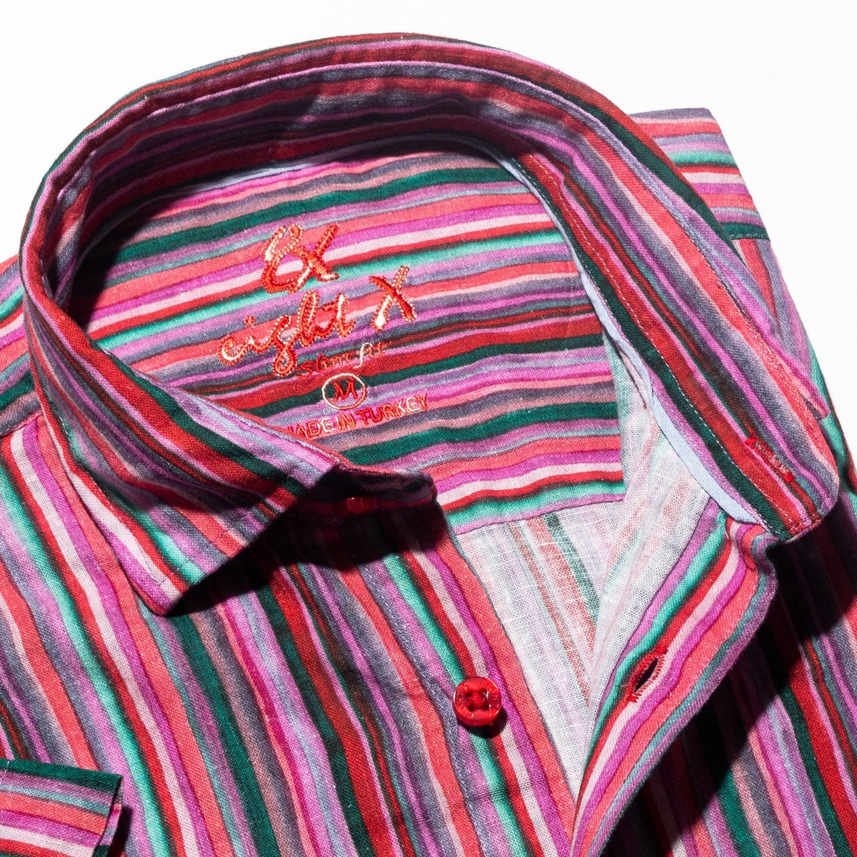 Feelings Striped Linen Short Sleeve Shirt Short Sleeve Eight-X