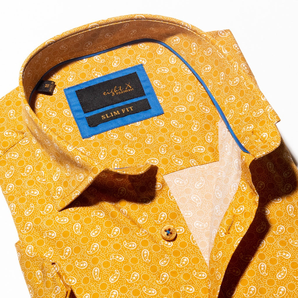 Paisley Gold Short Sleeve Shirt  Eight-X   