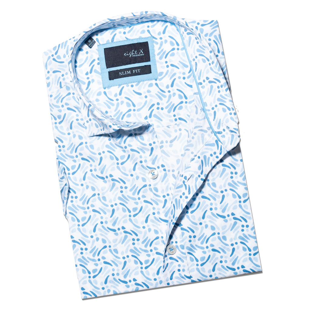 Blue Squirt Short Sleeve Shirt  Eight-X   
