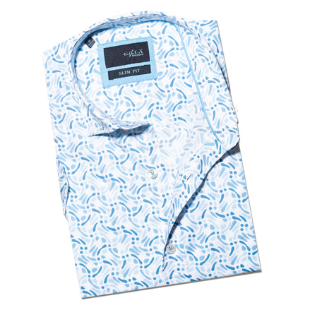 Blue Squirt Short Sleeve Shirt Short Sleeve Eight-X