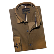 Denim Stretch Button Down Shirt - Craftsman Brown Button Down Shirts Eight-X