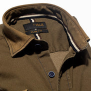 Denim Stretch Button Down Shirt - Craftsman Brown Button Down Shirts Eight-X