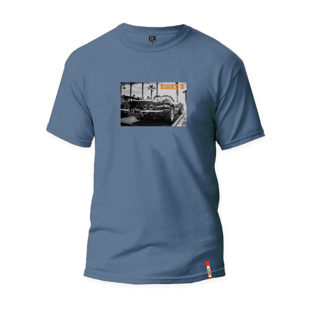 American Muscle Graphic T-Shirt - Blue Graphic T-Shirts Eight-X   