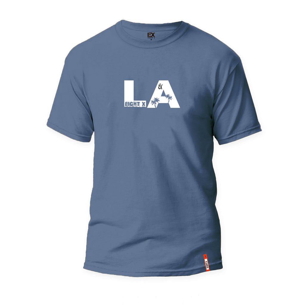 A Day in LA Graphic T-Shirt - Blue Graphic T-Shirts Eight-X   