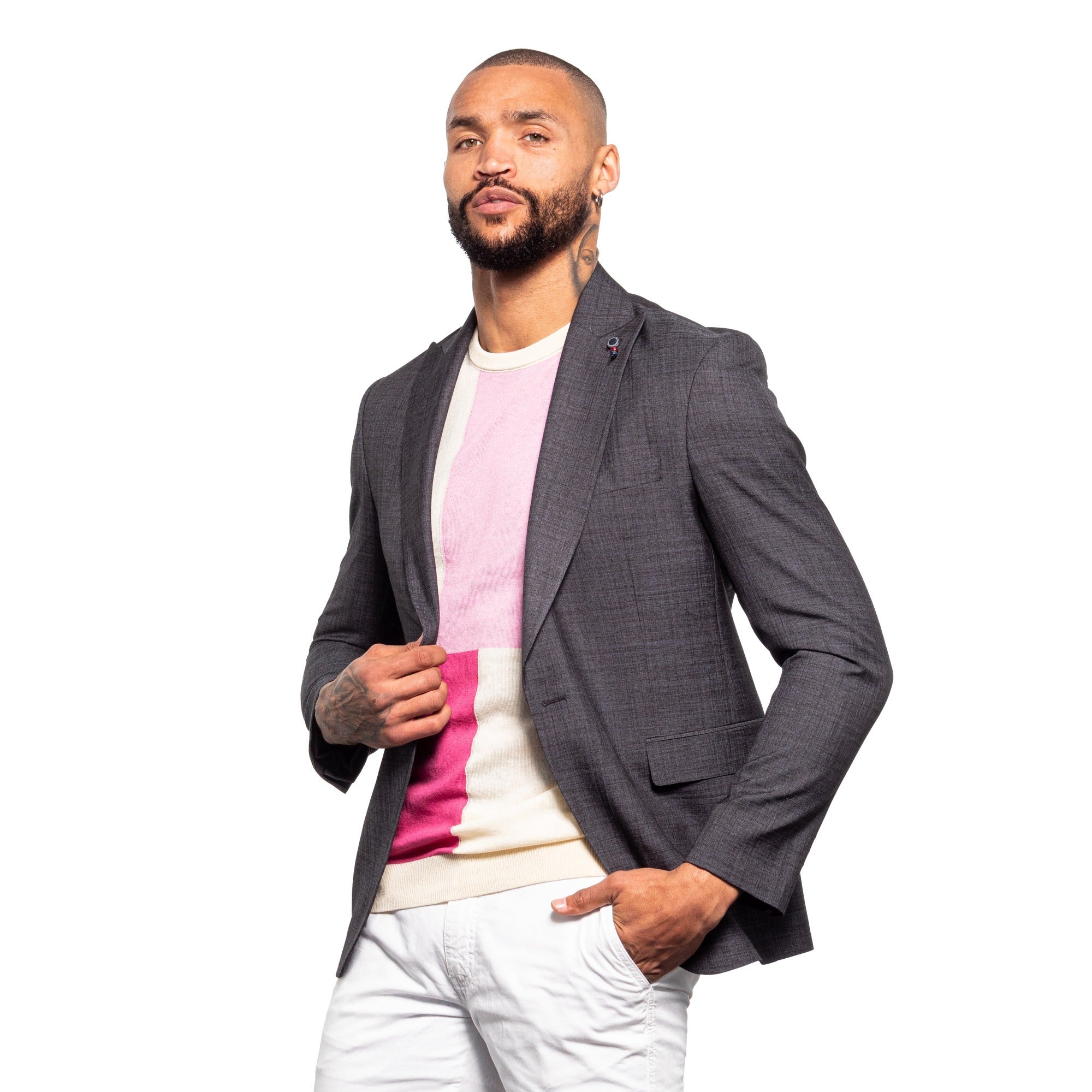 Grey Blazer Pink Shirt With Jacket Sale Pink Shirt Grey Jacket New