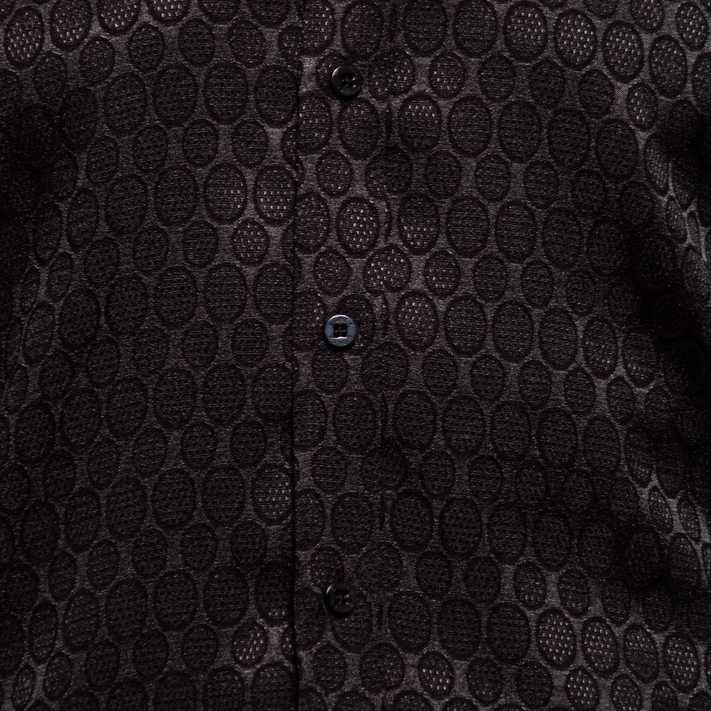 Globes Jacquard Button Down Shirt - Black  Eight-X   