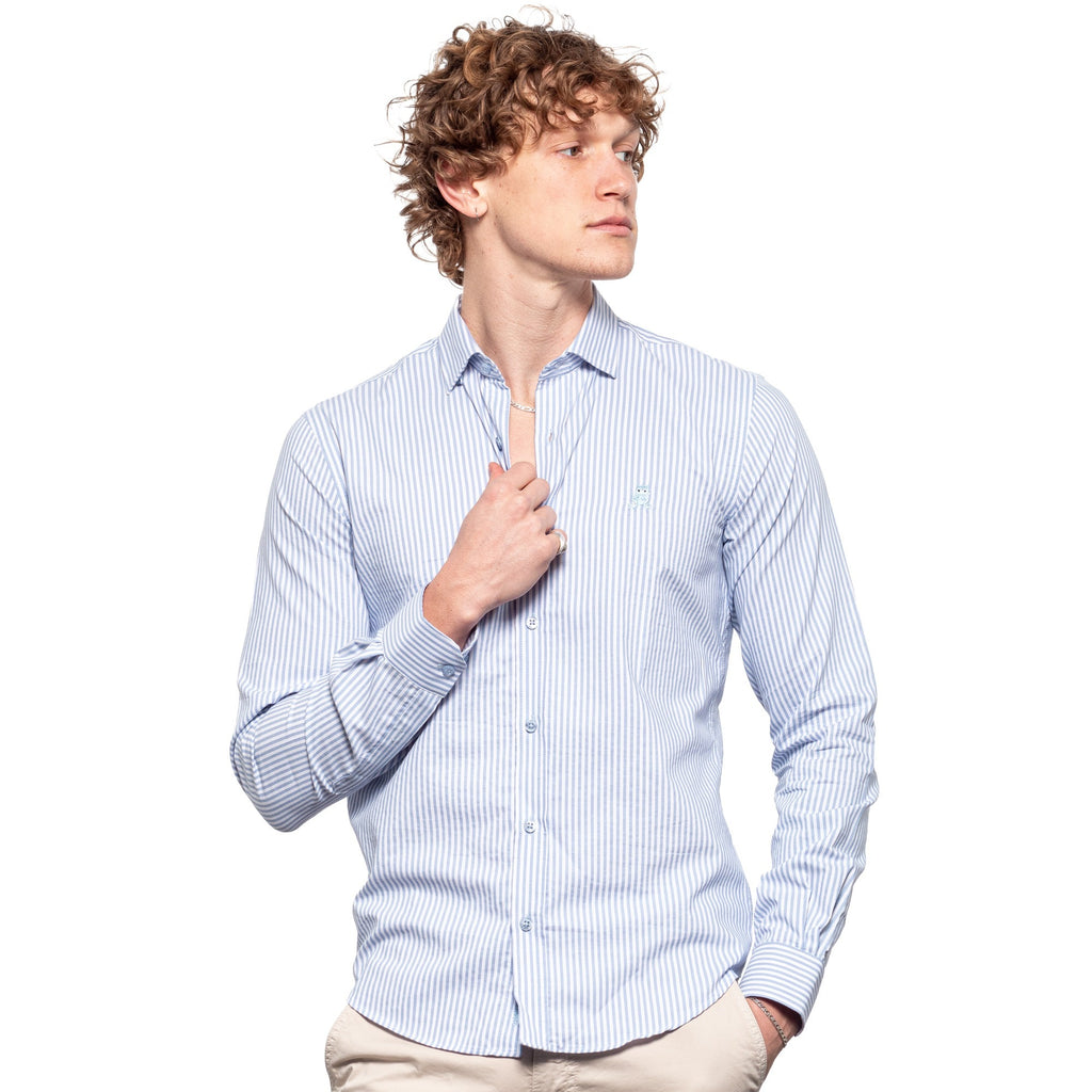 FROG Striped Button Down Shirt - Blue  Eight-X   