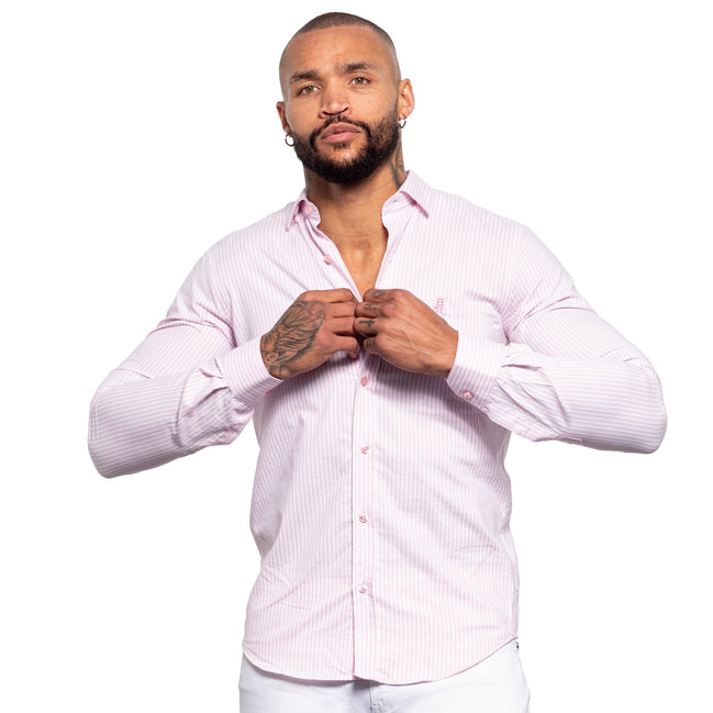 FROG Striped Button Down Shirt - Light Pink  Eight-X   