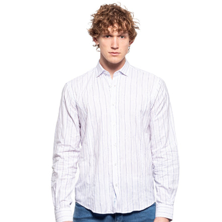 Skinny Stripes Button Down Shirt Button Down Shirts Eight-X WHITE S