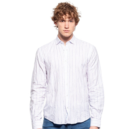 Skinny Stripes Button Down Shirt Button Down Shirts Eight-X WHITE S
