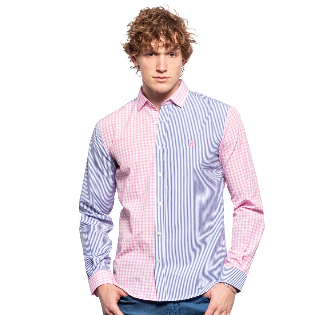 FROG Duality Button Down Shirt - Pink/Blue Long Sleeve Button Down Eight-X   