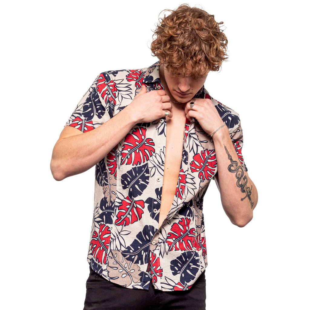 Big Leaf Seersucker Short Sleeve Shirt  Eight-X   