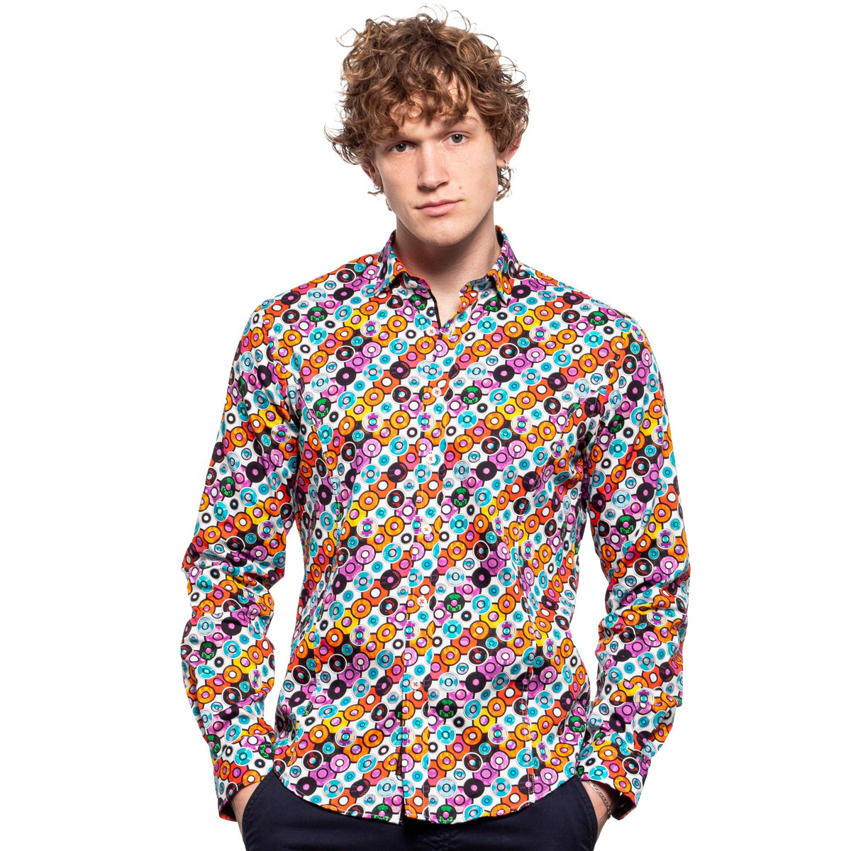 Disc Man Button Down Shirt Button Down Shirts Eight-X MULTI S