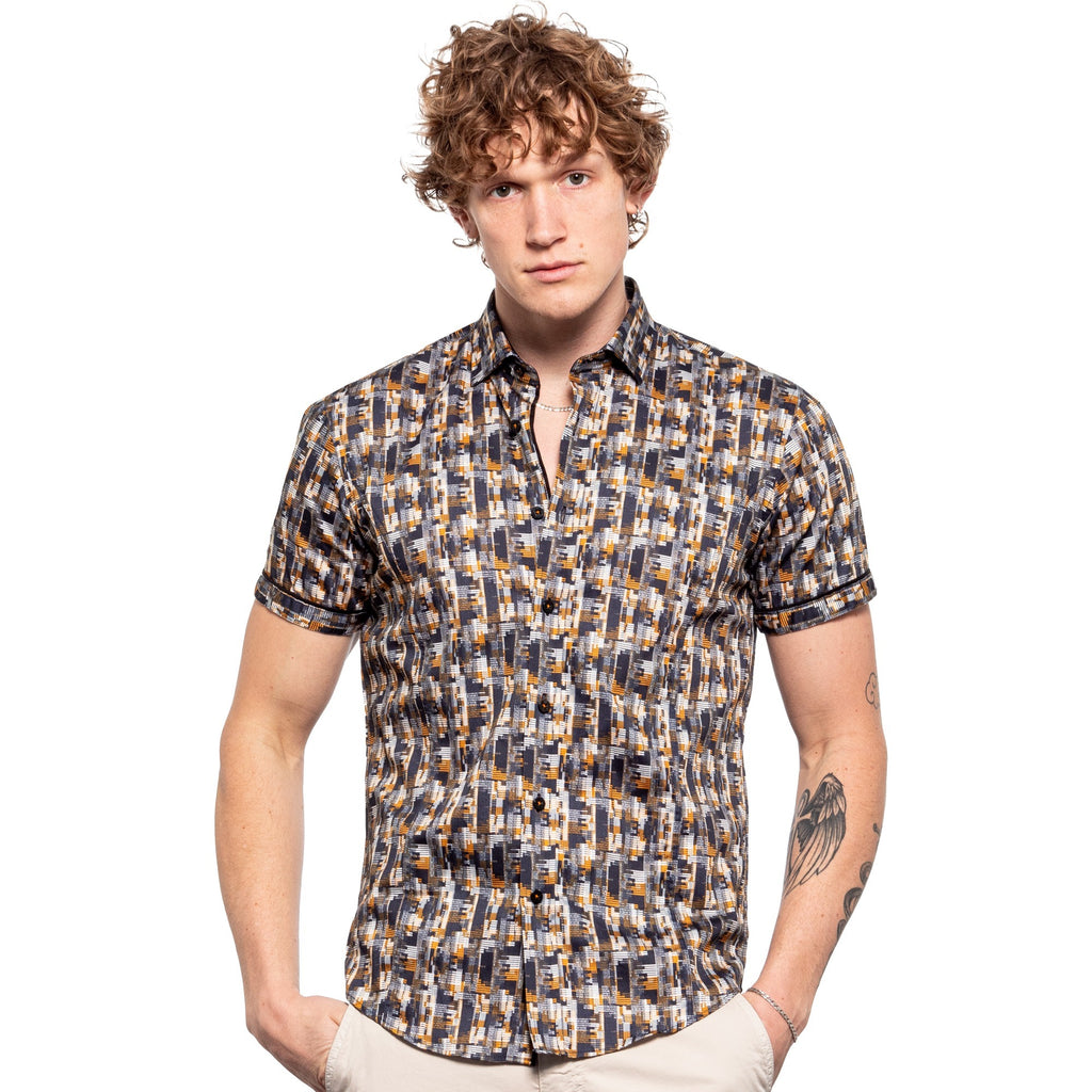 Golden Glitch Short Sleeve Shirt  Eight-X   