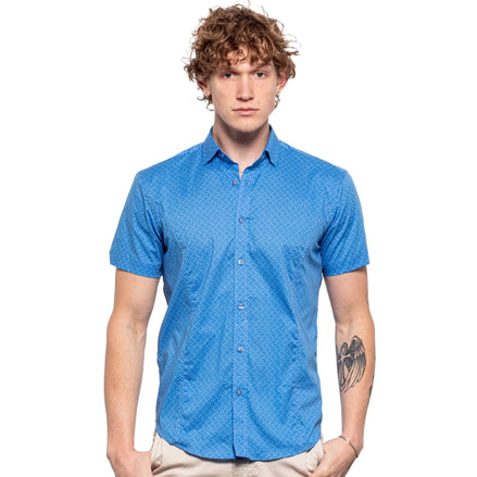 String Lights Short Sleeve Shirt Short Sleeve Eight-X BLUE S