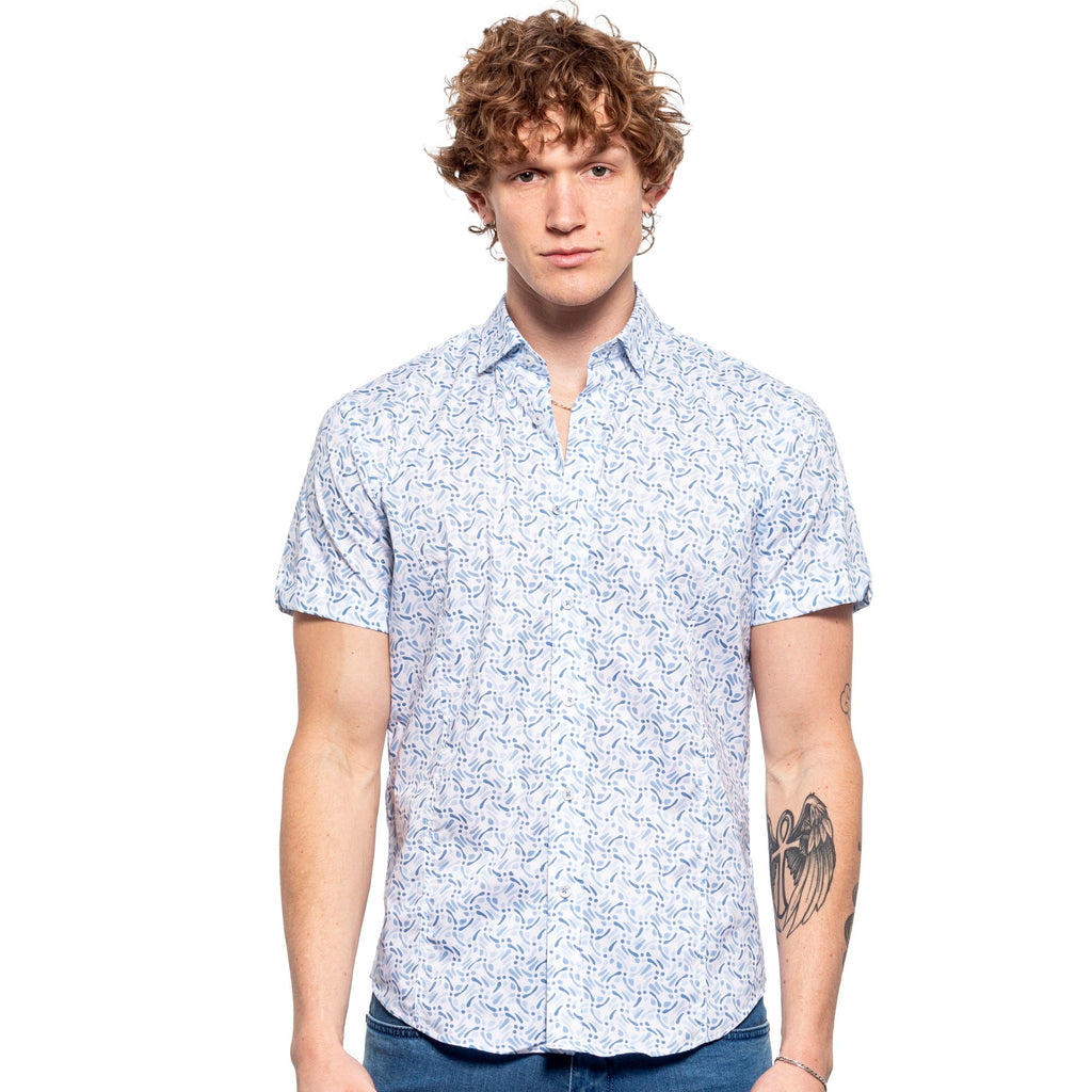 Blue Squirt Short Sleeve Shirt  Eight-X   