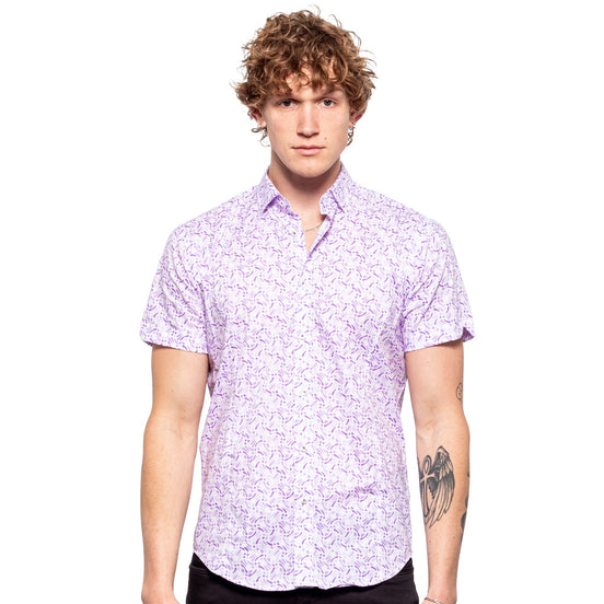 Purple Squirt Short Sleeve Shirt Short Sleeve Eight-X PURPLE S