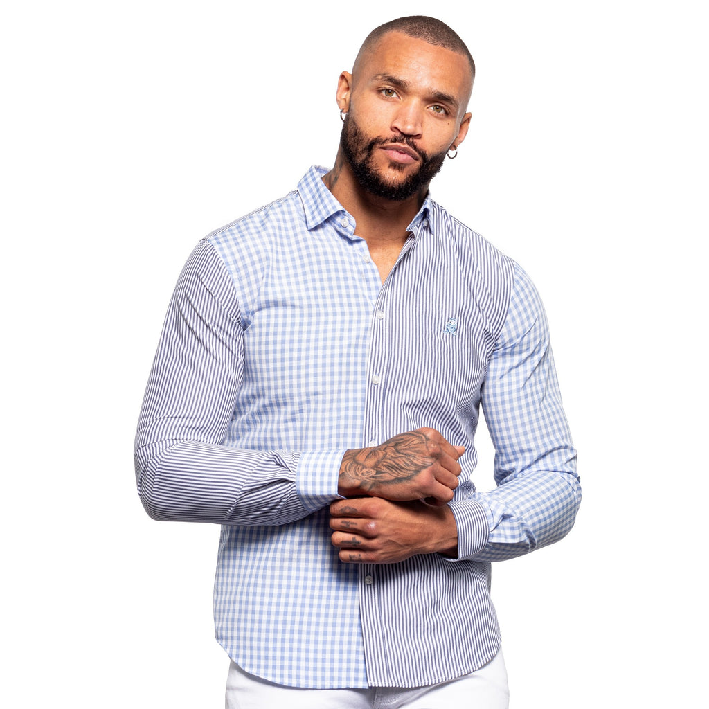 FROG Duality Button Down Shirt - Blue/Grey Long Sleeve Button Down Eight-X   