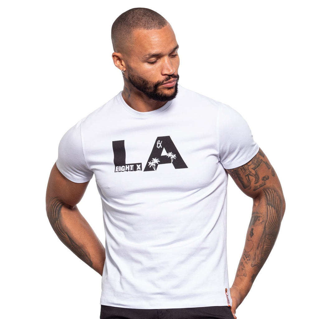 A Day in LA Graphic T-Shirt - White Graphic T-Shirts Eight-X   