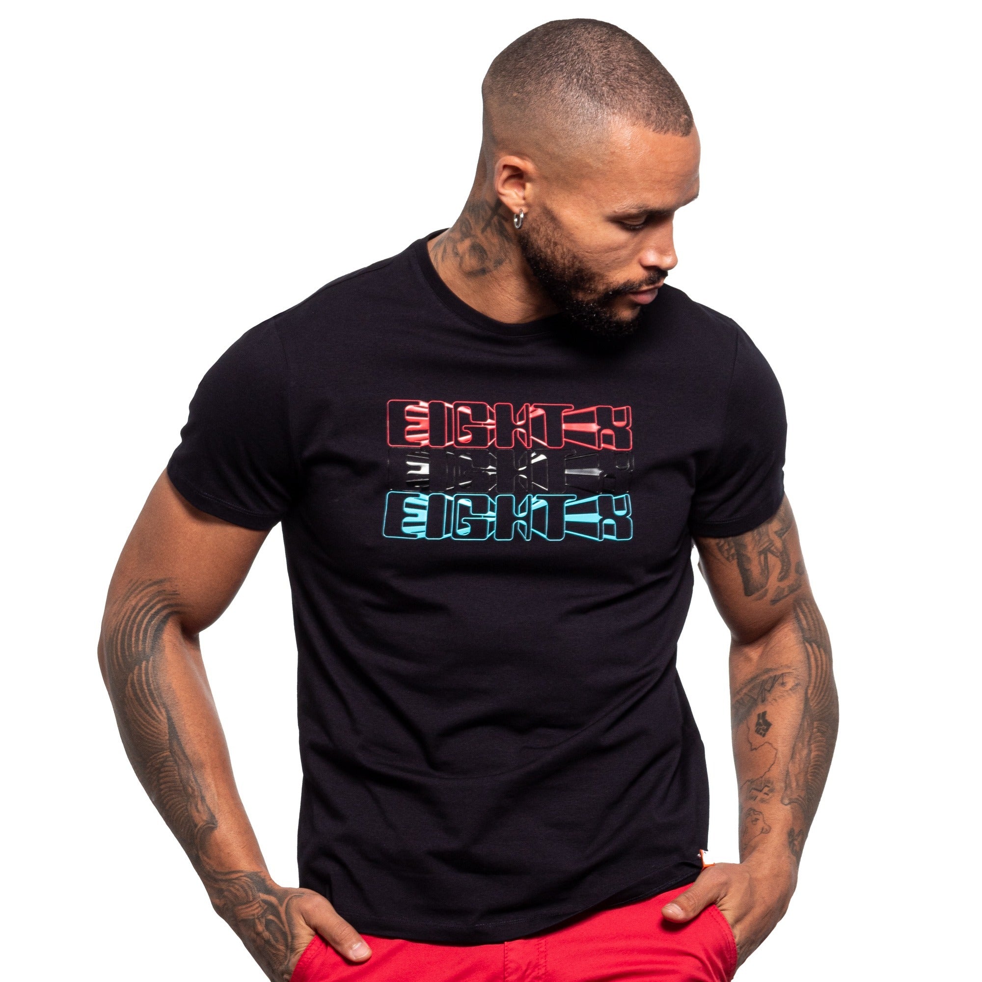 Rocket Pop Logo Graphic T-shirt - Navy Graphic T-Shirts Eight-X