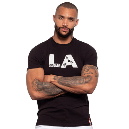 A Day in LA Graphic T-Shirt - Black Graphic T-Shirts Eight-X