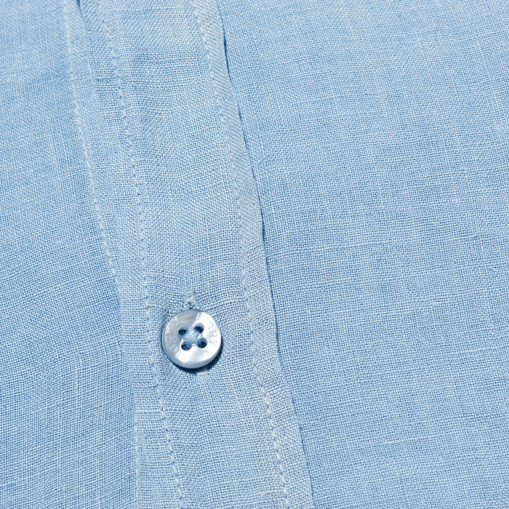 Linen Button Down Shirt - Light Blue Button Down Shirts Eight-X   