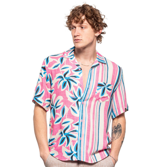 Pink Paradise Relaxed Fit Short Sleeve Shirt Short Sleeve Eight-X MULTI S