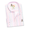 Rainbow Pinstripe FROG Button Down Shirt - Pink  Eight-X   