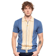 The Tony Knit Short Sleeve Shirt - Blue Creme Polos Eight-X MULTI S