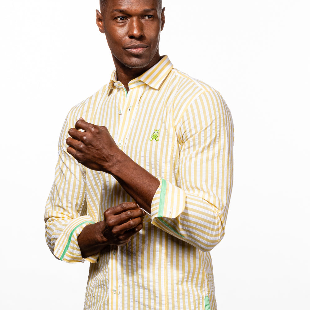 Ivan - Yellow Button Down Shirt Long Sleeve Button Down EightX   