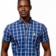 Lucas Frog Seesucker Short Sleeve Shirt - Navy Shirts EightX
