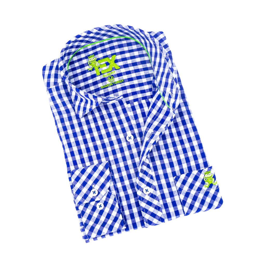 Harvard Yard FROG Linen Shirt - Navy Blue Long Sleeve Button Down EightX   