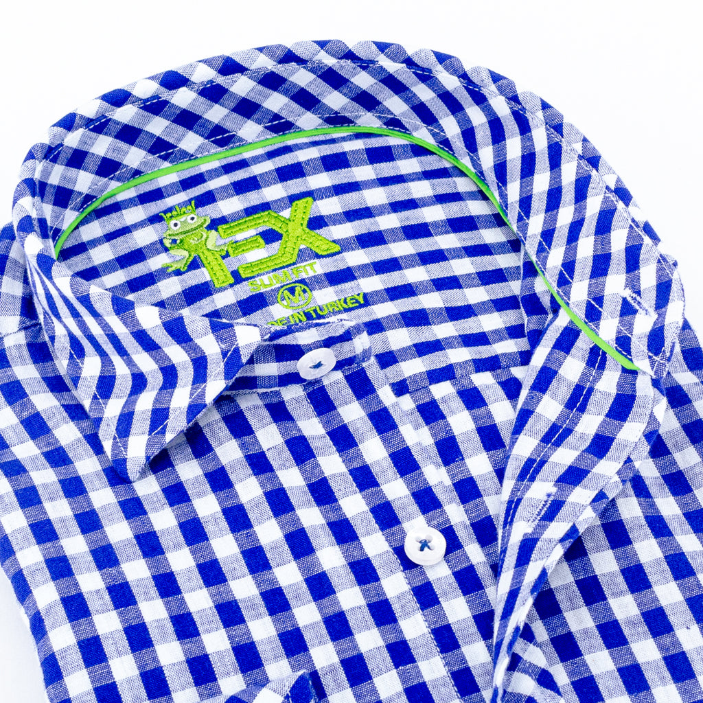 Harvard Yard FROG Linen Shirt - Navy Blue Long Sleeve Button Down EightX   