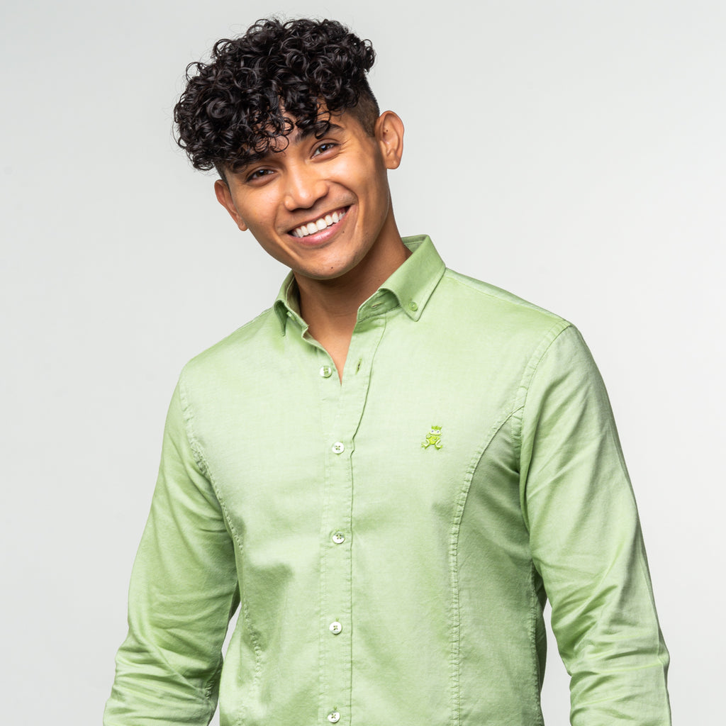 Oxford FROG Button Down Shirt - Green Long Sleeve Button Down EightX   