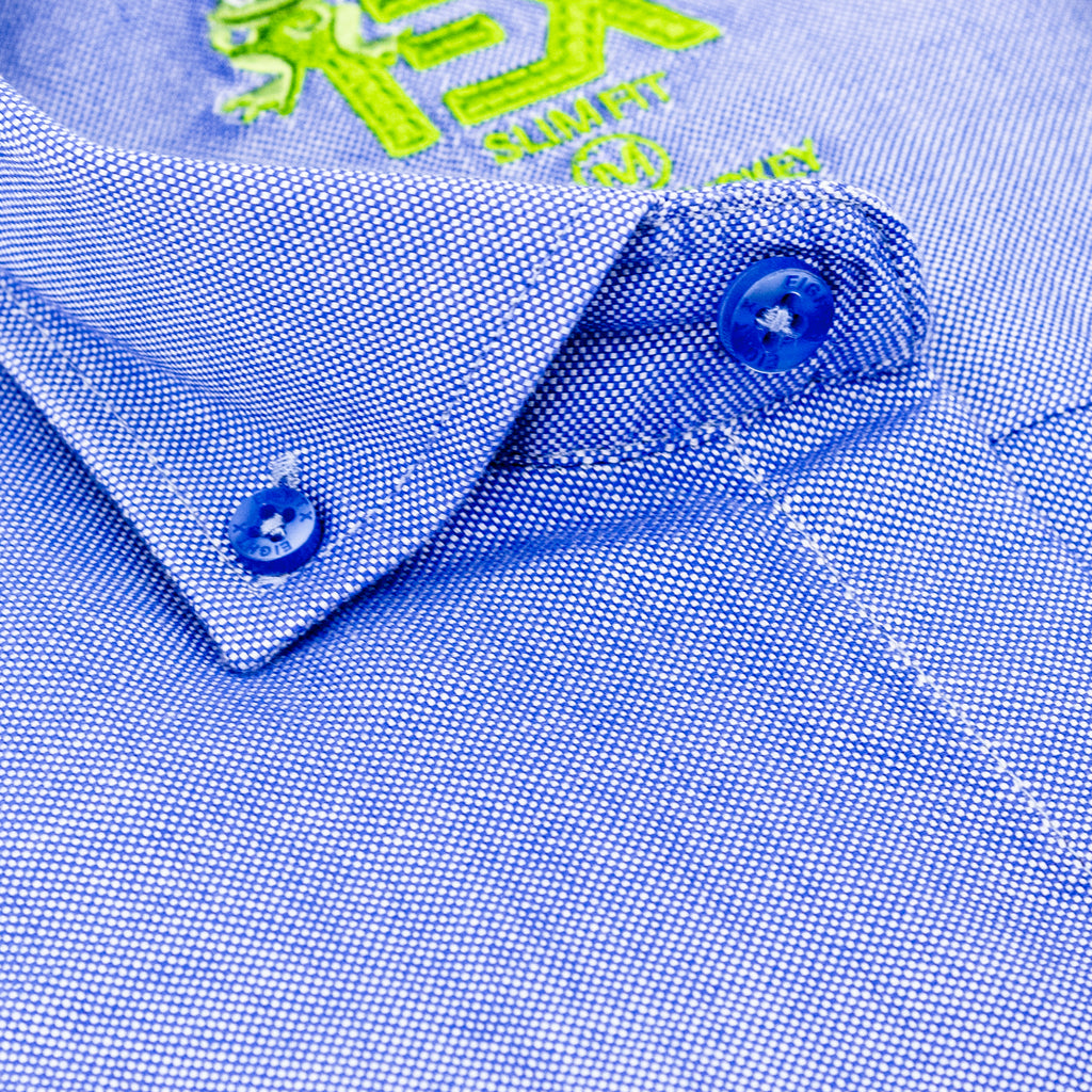Oxford FROG Button Down Shirt - Blue Long Sleeve Button Down EightX   