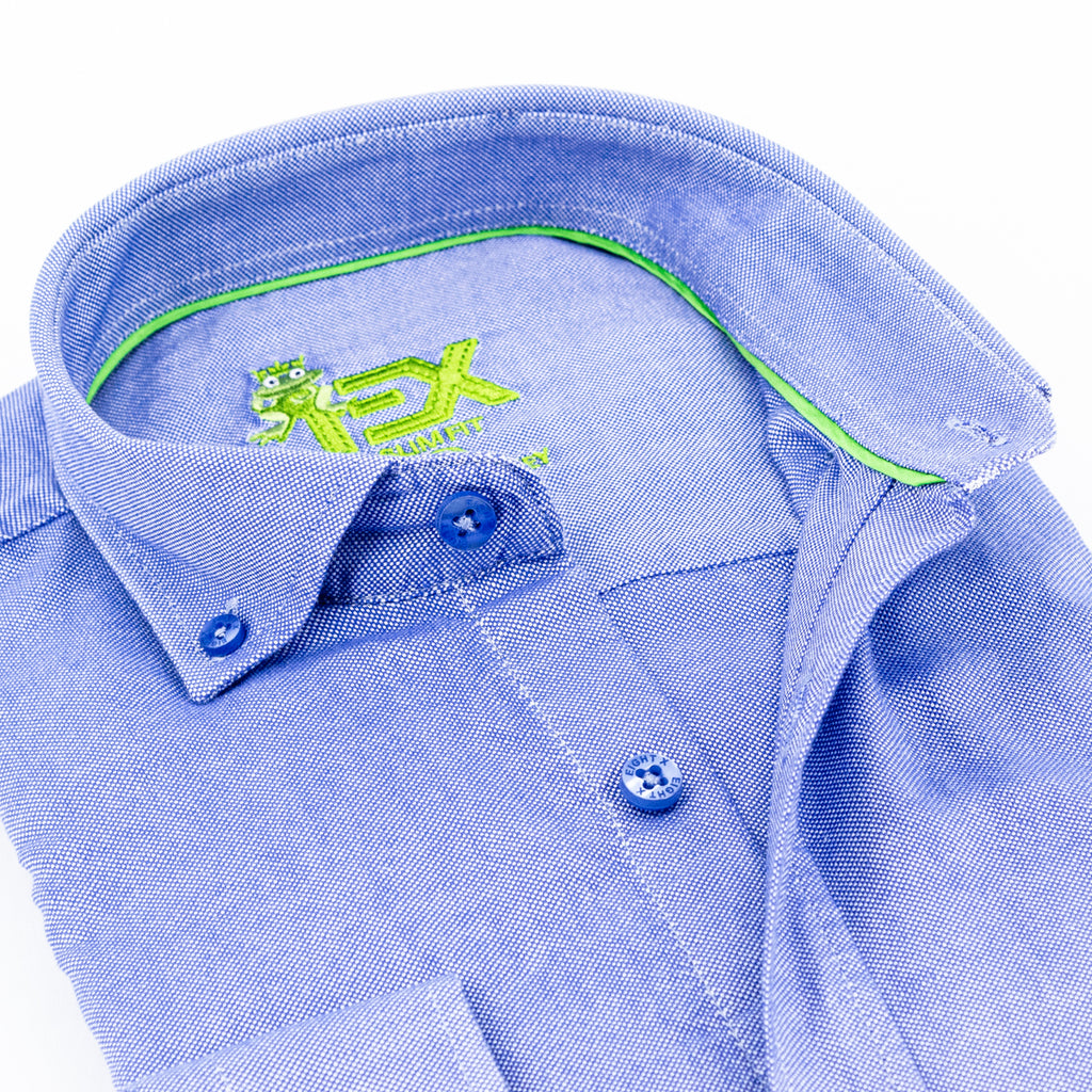 Oxford FROG Button Down Shirt - Blue Long Sleeve Button Down EightX   