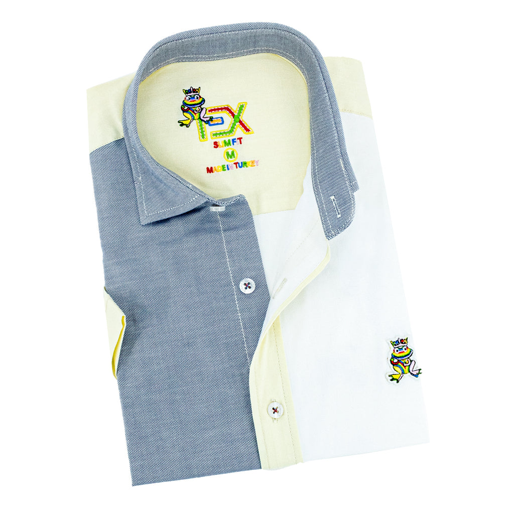 Color Block Oxford FROG Short Sleeve Button Down Shirt - San Juan Short Sleeve Button Down EightX   