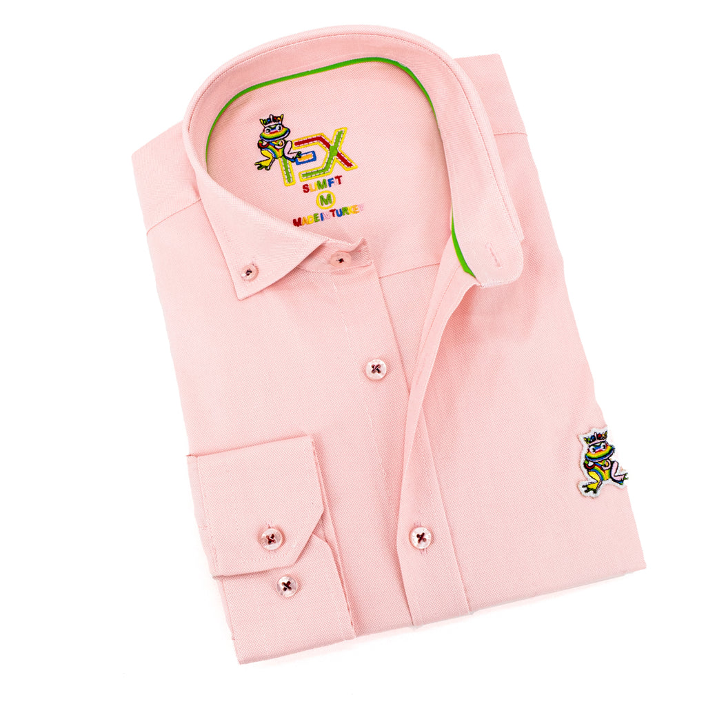 Colores Edition Oxford FROG Shirt - Pink Long Sleeve Button Down EightX   