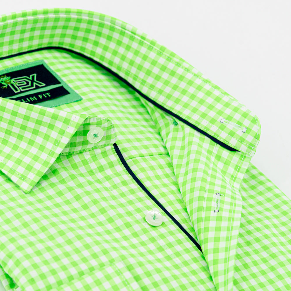 Julian - Green Button Down Shirt Long Sleeve Button Down EightX   